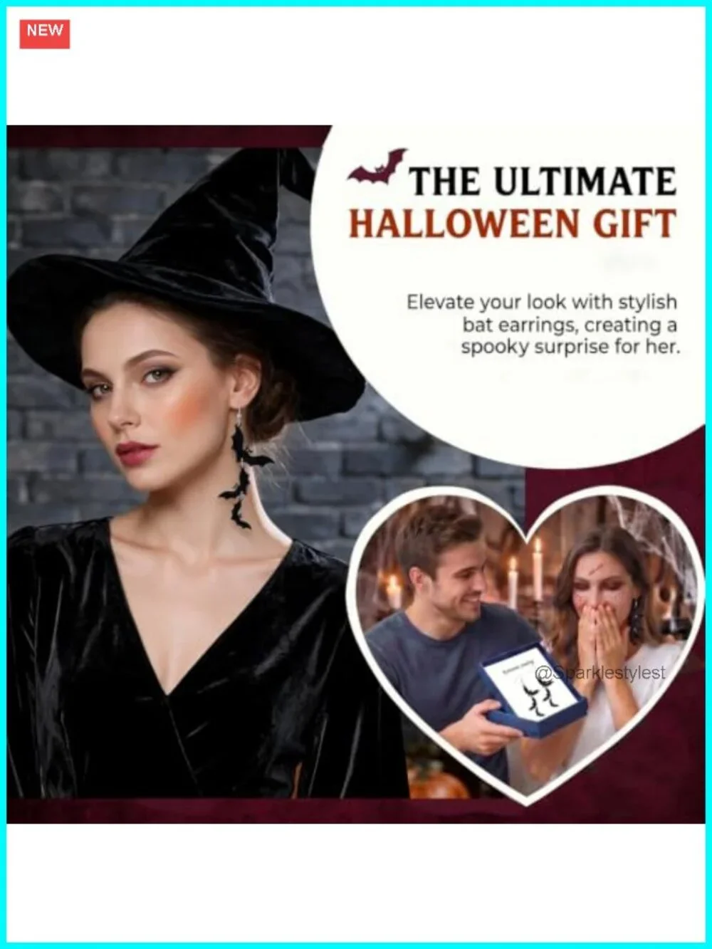 Dangle Triple Bat Acrylic Earrings Witch Halloween Costume Accessories
